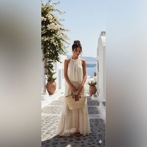 Elegant Cream Maxi Dress